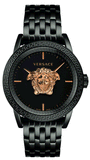 Buy Shop Versace Palazzo Empire Quartz Black Dial Black Steel Strap Watch For Men - VEDB00518 USA Online