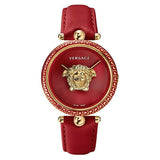 Buy Shop Versace Palazzo Empire Red Dial Red Leather Strap Watch for Women - VCO120017 USA Online