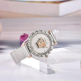 Buy Shop Versace Palazzo Empire Silver Dial Silver Mesh Bracelet Watch for Women - VEDV00419 USA Online