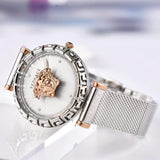 Buy Shop Versace Palazzo Empire Silver Dial Silver Mesh Bracelet Watch for Women - VEDV00419 USA Online