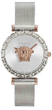 Buy Shop Versace Palazzo Empire Silver Dial Silver Mesh Bracelet Watch for Women - VEDV00419 USA Online