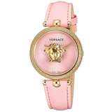 Buy Shop Versace Palazzo Empire Pink Dial Pink Leather Strap Watch for Women - VCO030017 USA Online