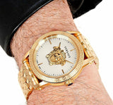 Buy Shop Versace Palazzo Empire White Dial Gold Steel Strap Watch for Men - VERD00318 USA Online