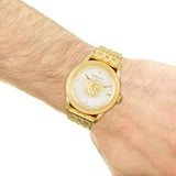 Buy Shop Versace Palazzo Empire White Dial Gold Steel Strap Watch for Men - VERD00318 USA Online