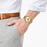 Buy Shop Versace Palazzo Empire White Dial Two Tone Steel Strap Watch for Men - VERD00418 USA Online