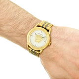 Buy Shop Versace Palazzo Empire White Dial Two Tone Steel Strap Watch for Men - VERD00418 USA Online