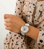 Buy Shop Versace Palazzo Empire White Dial White Leather Strap Watch for Women - VCO010017 USA Online