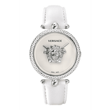 Buy Shop Versace Palazzo Empire White Dial White Leather Strap Watch for Women - VCO010017 USA Online