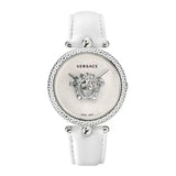 Buy Shop Versace Palazzo Empire White Dial White Leather Strap Watch for Women - VCO010017 USA Online