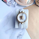 Buy Shop Versace Palazzo Empire White Dial White Leather Strap Watch for Women - VCO040017 USA Online