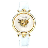 Buy Shop Versace Palazzo Empire White Dial White Leather Strap Watch for Women - VCO040017 USA Online