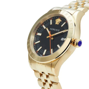 Buy Shop Versace Quartz Black Dial Gold Steel Strap Watch For Men - VEVK01221 USA Online