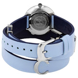 Buy Shop Versace V Flare Silver Dial Blue Leather Strap Watch for Women - VEBN00118 USA Online