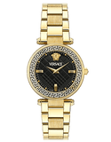 Buy Shop Versace Reve Analog Black Dial Gold Steel Strap Watch for Women - VE8B00624 USA Online