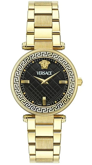 Buy Shop Versace Reve Analog Black Dial Gold Steel Strap Watch for Women - VE8B00624 USA Online