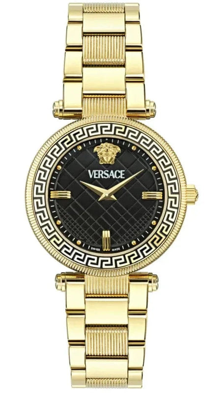 Buy Shop Versace Reve Analog Black Dial Gold Steel Strap Watch for Women - VE8B00624 USA Online