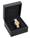 Buy Shop Versace Reve Analog Gold Dial Two Tone Steel Strap Watch for Women - VE8B00324 USA Online