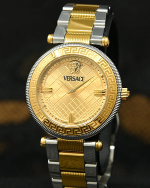 Buy Shop Versace Reve Analog Gold Dial Two Tone Steel Strap Watch for Women - VE8B00324 USA Online