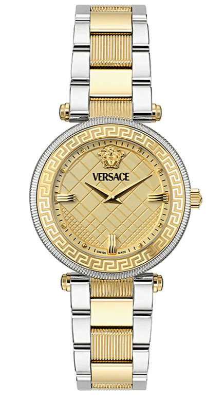 Buy Shop Versace Reve Analog Gold Dial Two Tone Steel Strap Watch for Women - VE8B00324 USA Online