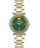 Buy Shop Versace Reve Analog Green Dial Two Tone Steel Strap Watch for Women - VE8B00524 USA Online