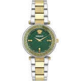 Buy Shop Versace Reve Analog Green Dial Two Tone Steel Strap Watch for Women - VE8B00524 USA Online