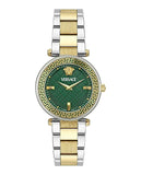 Buy Shop Versace Reve Analog Green Dial Two Tone Steel Strap Watch for Women - VE8B00524 USA Online