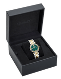 Buy Shop Versace Reve Analog Green Dial Two Tone Steel Strap Watch for Women - VE8B00524 USA Online