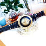 Buy Shop Versace Shadov Gold Dial Green Leather Strap Watch For Women - VEBM01018 USA Online