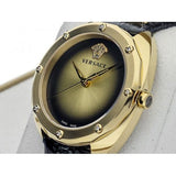 Buy Shop Versace Shadov Gold Dial Green Leather Strap Watch For Women - VEBM01018 USA Online