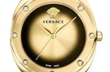 Buy Shop Versace Shadov Gold Dial Green Leather Strap Watch For Women - VEBM01018 USA Online