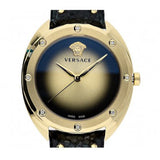 Buy Shop Versace Shadov Gold Dial Green Leather Strap Watch For Women - VEBM01018 USA Online