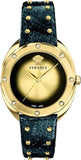 Buy Shop Versace Shadov Gold Dial Green Leather Strap Watch For Women - VEBM01018 USA Online