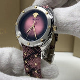 Buy Shop Versace Shadov Pink Dial Pink Leather Strap Watch for Women - VEBM00818 USA Online