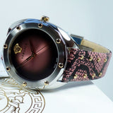 Buy Shop Versace Shadov Pink Dial Pink Leather Strap Watch for Women - VEBM00818 USA Online