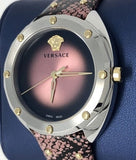 Buy Shop Versace Shadov Pink Dial Pink Leather Strap Watch for Women - VEBM00818 USA Online