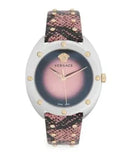 Buy Shop Versace Shadov Pink Dial Pink Leather Strap Watch for Women - VEBM00818 USA Online