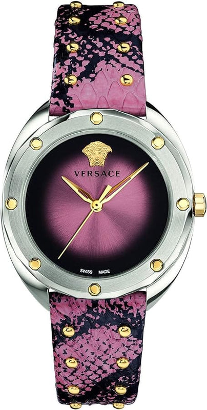 Buy Shop Versace Shadov Pink Dial Pink Leather Strap Watch for Women - VEBM00818 USA Online