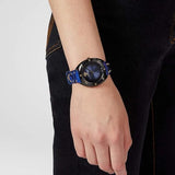Buy Shop Versace Shadov Quartz Black Dial Blue Leather Strap Watch for Men - VEBM00418 USA Online