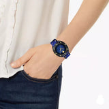 Buy Shop Versace Shadov Quartz Black Dial Blue Leather Strap Watch for Men - VEBM00418 USA Online