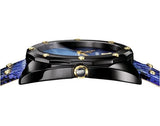 Buy Shop Versace Shadov Quartz Black Dial Blue Leather Strap Watch for Men - VEBM00418 USA Online