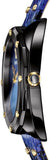 Buy Shop Versace Shadov Quartz Black Dial Blue Leather Strap Watch for Men - VEBM00418 USA Online
