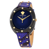Buy Shop Versace Shadov Quartz Black Dial Blue Leather Strap Watch for Men - VEBM00418 USA Online