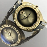 Buy Shop Versace Shadov Quartz Gold Dial Black Leather Strap Watch for Women - VEBM01118 USA Online