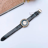 Buy Shop Versace Shadov Quartz Gold Dial Black Leather Strap Watch for Women - VEBM01118 USA Online