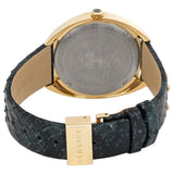 Buy Shop Versace Shadov Quartz Gold Dial Black Leather Strap Watch for Women - VEBM01118 USA Online