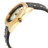 Buy Shop Versace Shadov Quartz Gold Dial Black Leather Strap Watch for Women - VEBM01118 USA Online