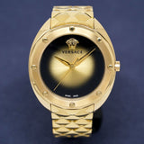 Buy Shop Versace Shadov Quartz Gold Dial Gold Steel Strap Watch for Women - VEBM00618 USA Online