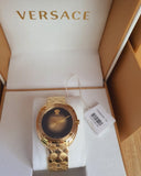 Buy Shop Versace Shadov Quartz Gold Dial Gold Steel Strap Watch for Women - VEBM00618 USA Online