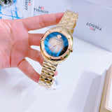 Buy Shop Versace Shadov Quartz Gold Dial Gold Steel Strap Watch for Women - VEBM00618 USA Online
