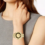 Buy Shop Versace Shadov Quartz Gold Dial Gold Steel Strap Watch for Women - VEBM00618 USA Online